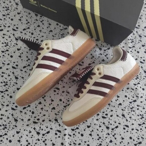 🔥🔥Wales Bonner x Adidas PONY SAMBA Cream White Mystery Brown - Picture 1 of 5